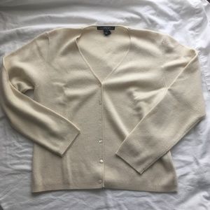 Saks Fifth Avenue Ivory Cashmere Cardigan XL